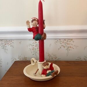 PartyLite Festive Figurine Set - Red and Green